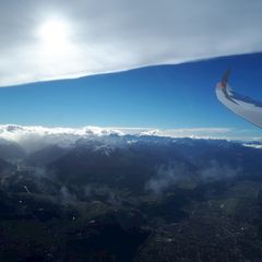 Flugwegposition um 13:38:25: Aufgenommen in der Nähe von Hall in Tirol, Österreich in 3119 Meter