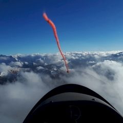 Flugwegposition um 13:51:04: Aufgenommen in der Nähe von Gemeinde Pfons, Österreich in 2990 Meter