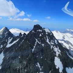 Flugwegposition um 13:54:51: Aufgenommen in der Nähe von Gemeinde Kals am Großglockner, 9981, Österreich in 3575 Meter