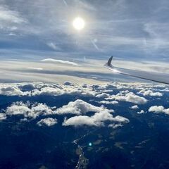 Flugwegposition um 12:11:11: Aufgenommen in der Nähe von Gaming, Österreich in 3806 Meter