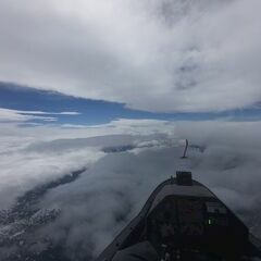 Flugwegposition um 11:44:44: Aufgenommen in der Nähe von Gemeinde Ampass, Ampass, Österreich in 4865 Meter