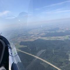 Flugwegposition um 13:46:05: Aufgenommen in der Nähe von Günzburg, Deutschland in 1577 Meter