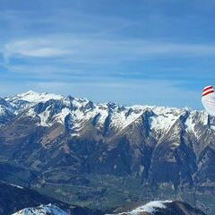 Flugwegposition um 16:19:01: Aufgenommen in der Nähe von Nötsch im Gailtal, Österreich in 523 Meter