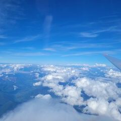 Flugwegposition um 16:24:38: Aufgenommen in der Nähe von Gemeinde Aigen im Ennstal, Österreich in 5963 Meter