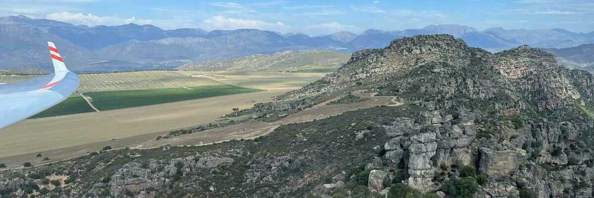 Flugwegposition um 14:04:06: Aufgenommen in der Nähe von Bergrivier, Südafrika in 855 Meter