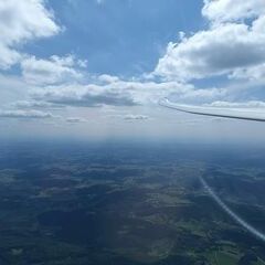 Flugwegposition um 13:08:57: Aufgenommen in der Nähe von Freyung-Grafenau, Deutschland in 1980 Meter