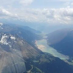 Flugwegposition um 12:35:05: Aufgenommen in der Nähe von Gemeinde Nauders, Österreich in 3688 Meter