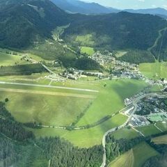 Flugwegposition um 12:45:00: Aufgenommen in der Nähe von St. Sebastian, Österreich in 1282 Meter