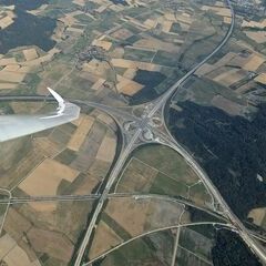 Flugwegposition um 15:28:44: Aufgenommen in der Nähe von Landkreis Ansbach, Deutschland in 1915 Meter