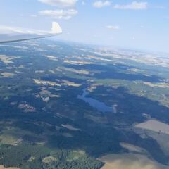 Flugwegposition um 15:34:32: Aufgenommen in der Nähe von Okres Jindřichův Hradec, Tschechien in 1504 Meter