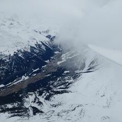Flugwegposition um 11:26:49: Aufgenommen in der Nähe von Pettneu am Arlberg, Österreich in 3614 Meter