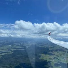 Flugwegposition um 12:02:04: Aufgenommen in der Nähe von Ebersberg, Deutschland in 1616 Meter