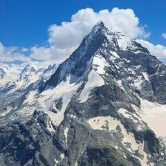 Verortung via Georeferenzierung der Kamera: Aufgenommen in der Nähe von Visp, Schweiz in 3600 Meter