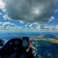 Flugwegposition um 12:19:46: Aufgenommen in der Nähe von Okres Tábor, Tschechien in 1298 Meter