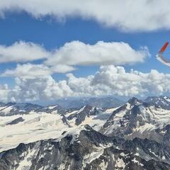 Flugwegposition um 13:04:32: Aufgenommen in der Nähe von Kaunertal, 6524, Österreich in 4023 Meter