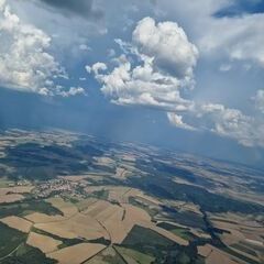 Flugwegposition um 15:38:49: Aufgenommen in der Nähe von Okres Jindřichův Hradec, Tschechien in 1836 Meter