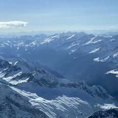 Flugwegposition um 14:35:48: Aufgenommen in der Nähe von Prägraten am Großvenediger, 9974, Österreich in 3962 Meter