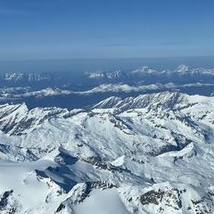 Flugwegposition um 15:23:58: Aufgenommen in der Nähe von Prägraten am Großvenediger, 9974, Österreich in 4589 Meter