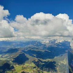 Flugwegposition um 13:40:23: Aufgenommen in der Nähe von Hüttau, Österreich in 2912 Meter