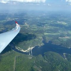 Flugwegposition um 14:38:03: Aufgenommen in der Nähe von Okres Příbram, Tschechien in 1855 Meter