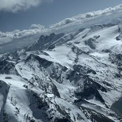 Flugwegposition um 14:01:44: Aufgenommen in der Nähe von Kaprun, 5710 Kaprun, Österreich in 3649 Meter