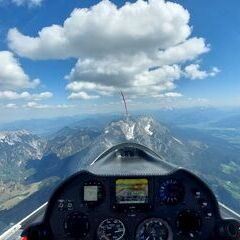 Flugwegposition um 10:44:30: Aufgenommen in der Nähe von Gemeinde Scheffau am Wilden Kaiser, Österreich in 2555 Meter